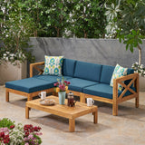 Outdoor Acacia Wood 5 Piece Sofa Set - NH062803