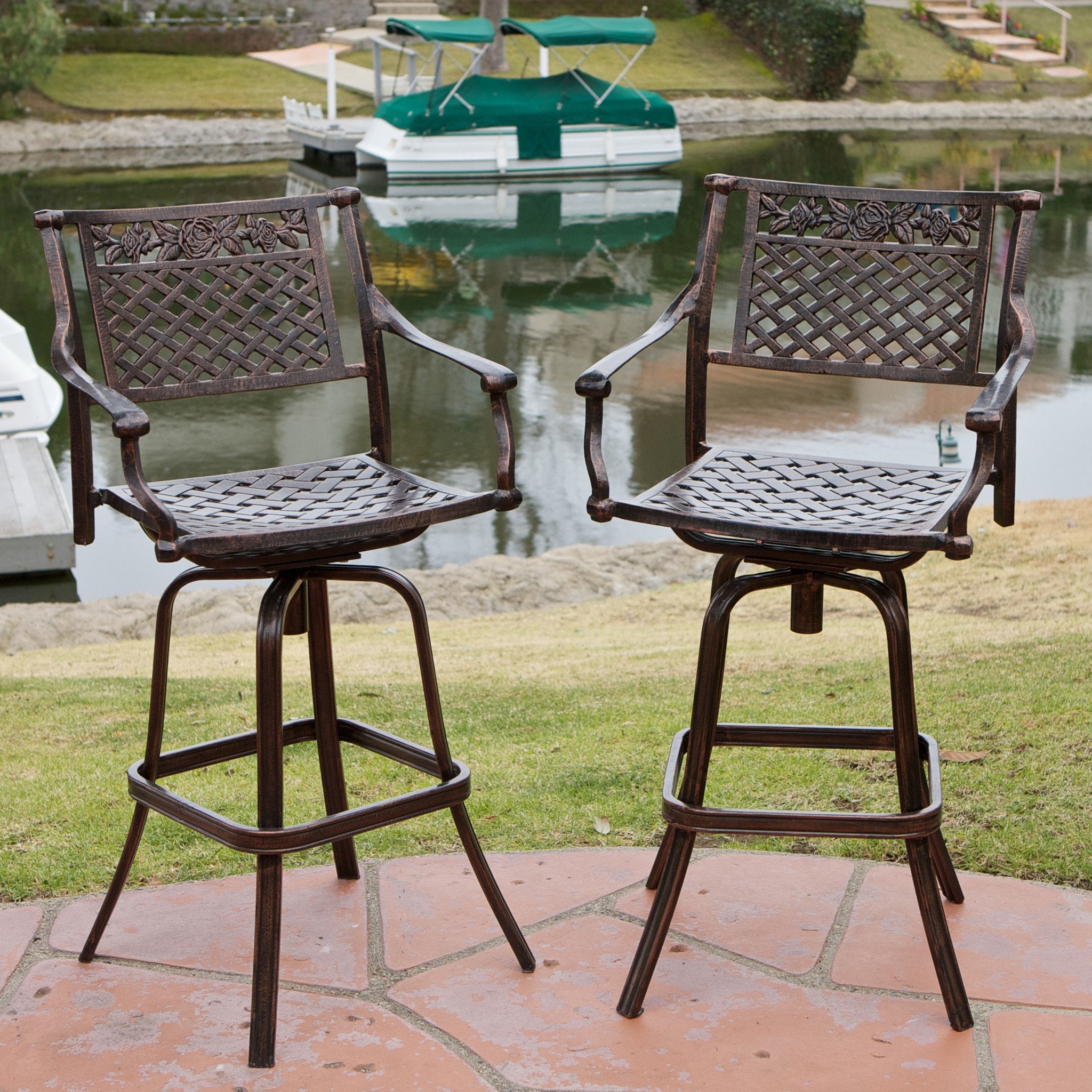 cast aluminum stools