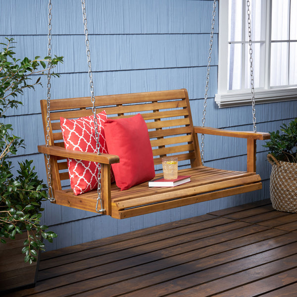 Outdoor Aacia Wood Porch Swing - NH838903