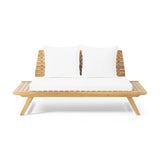 Outdoor Wooden Loveseat with Cushions - NH471903