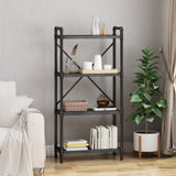 Industrial Pipe Design 4-Shelf Etagere Bookcase - NH802903