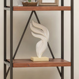 4-Shelf Metal & Wood Etagere Bookcase - NH212903