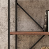 5-Shelf Wood & Metal Etagere Bookcase - NH606903 – Noble House