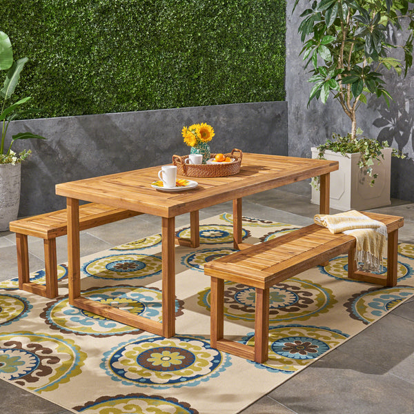 Outdoor Acacia Wood Picnic Set - NH160603