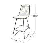 Outdoor 26" Seats Iron Counter Stools with Cushions (Set of 4) - NH806703
