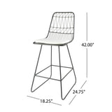 Outdoor 26" Seats Iron Counter Stools with Cushions (Set of 2) - NH895703