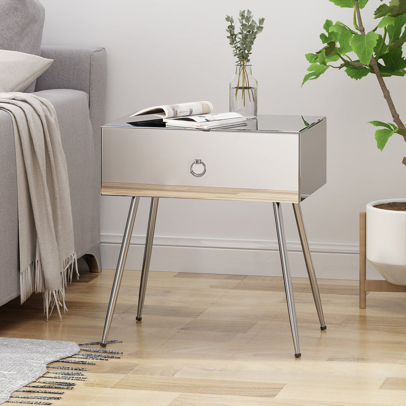 Modern Mirrored Accent Table - NH782803