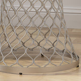 Modern Iron Hourglass Accent Table with Mirrored Top - NH052803