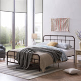 Queen-Size Iron Bed Frame, Minimal, Industrial - NH954703