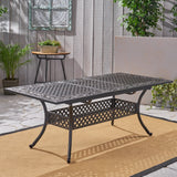Expandable Patio Dining Table, 64" - 81", Cast Aluminum, Shiny Copper - NH715703
