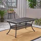 Expandable Patio Dining Table, 64" - 81", Cast Aluminum, Shiny Copper - NH715703