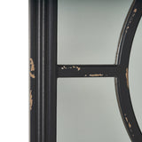 Rectangular Wooden Rustic Farmhouse Mirror, Distressed Black Frame - NH897803