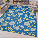 Indoor Floral  Area Rug, Blue and Green - NH946503