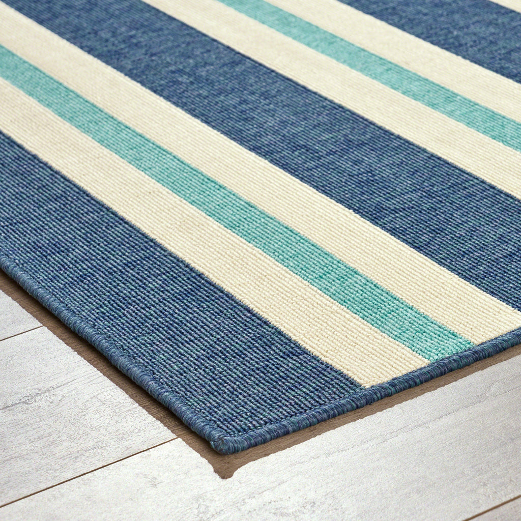 Indoor Geometric Area Rug, Blue and Ivory - NH546503 – NobleHouseFurniture