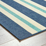 Indoor Geometric  Area Rug, Blue and Ivory - NH546503