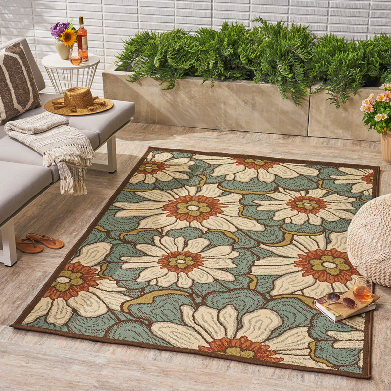 Outdoor Floral Area Rug - NH298403