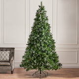 9-foot Mixed Spruce Pre-Lit Clear LED Hinged Artificial Christmas Tree with Glitter Branches - NH641113