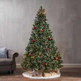 7-foot Cashmere Pine Pre-Lit Artificial Christmas Tree with Snowy Branches and Pinecones - NH741113