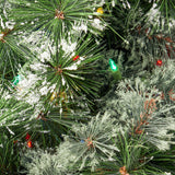 7-foot Cashmere Pine Pre-Lit Artificial Christmas Tree with Snowy Branches and Pinecones - NH741113