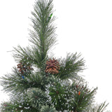 7-foot Cashmere Pine and Mixed Needles Hinged Artificial Christmas Tree with Snowy Branches and Pinecones - NH283703