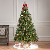 7-foot Mixed Spruce Pre-Lit Clear LED Hinged Artificial Christmas Tree with Frosted Branches - NH941113