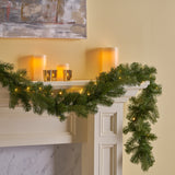 9-foot Mixed Spruce Pre-Lit Warm White LED Artificial Christmas Garland - NH093703