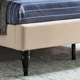 Upholstered Queen Bed Frame with Turned Legs - NH882603