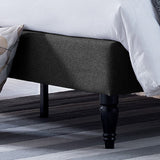 Low Profile Fully Upholstered Fabric Platform Bed Frame, Queen - NH086703