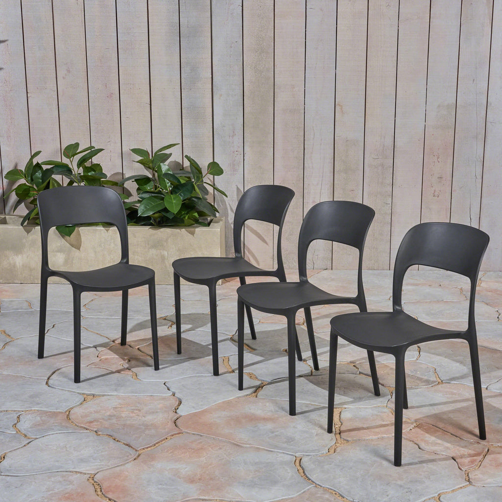Outdoor Plastic Chairs (Set of 2) NH615603 Noble House Furniture