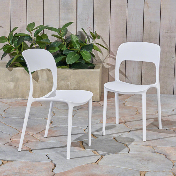 Outdoor Plastic Chairs (Set of 2) NH615603 Noble House Furniture