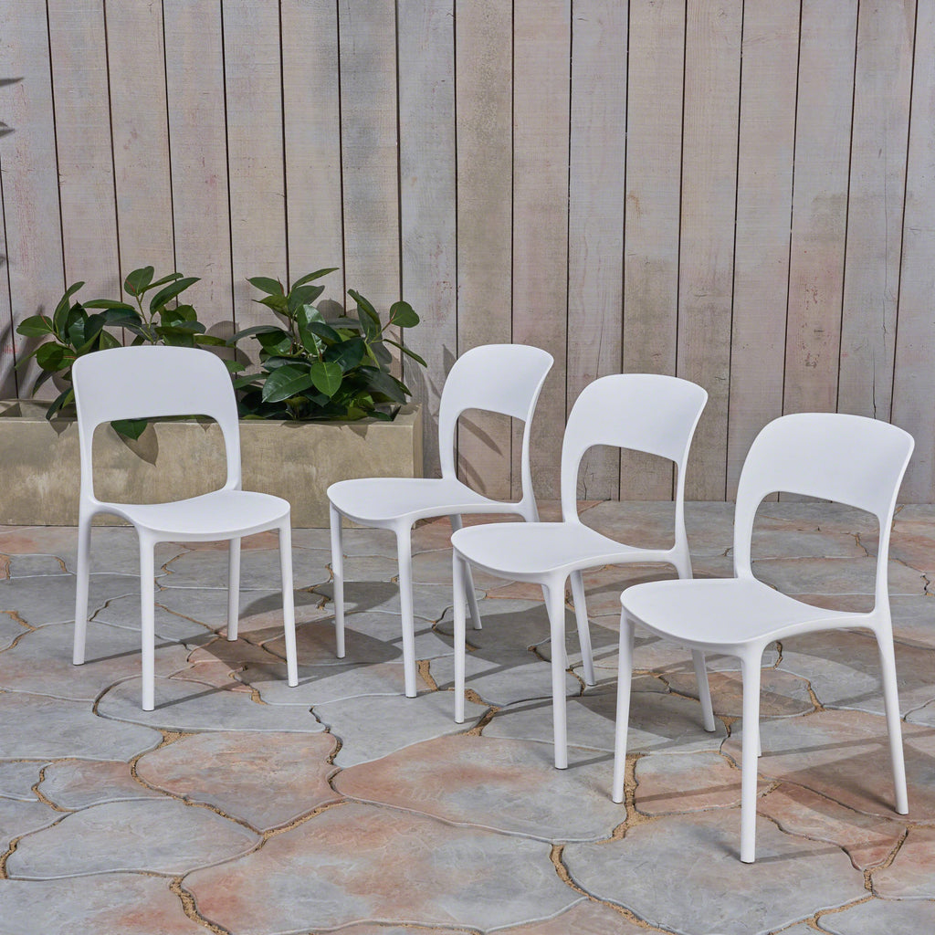 Outdoor Plastic Chairs (Set of 2) NH615603 Noble House Furniture