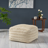 Boho Handcrafted Large Fabric Square Pouf - NH463513