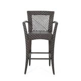Outdoor 46" Wicker Barstool (Set of 2), Multi Brown Finish - NH932903