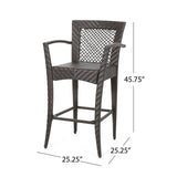 Outdoor 46" Wicker Barstool (Set of 4), Multi Brown Finish - NH042903
