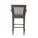 Outdoor 46" Wicker Barstool (Set of 4), Multi Brown Finish - NH042903