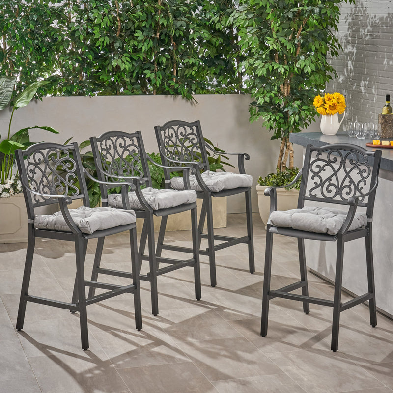 Outdoor Barstool with Cushion (Set of 4) - NH641013