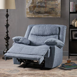 Contemporary Pillow-Tufted Upholstered Fabric Glider Recliner - NH487703