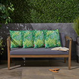 Outdoor Cushion, 17.75" Square, Tropical Palm Fronds, Cream and Green - NH431703