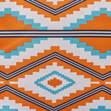 Boho Outdoor Cushion, 17.75" Square, Southwestern/Tribal, Orange, Cream, Light Blue, Black - NH731703
