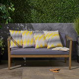 Outdoor Cushion, 17.75" Square, Geometric Pattern, Cream, Yellow, Dark Gray, Light Gray - NH941703