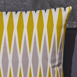 Outdoor Cushion, 17.75" Square, Geometric Pattern, Cream, Yellow, Dark Gray, Light Gray - NH941703