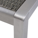 Outdoor Dining Table - Anodized Aluminum - Wicker Table Top - Square - Silver and Gray - 35-inch - NH610703