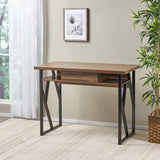 Modern Industrial Iron Frame Writing Desk with Drawer - NH687703