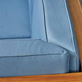 Outdoor Modular Acacia Wood Sofa and Coffee Table Set with Cushions - NH707603