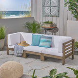 Outdoor Sectional Sofa Set - 3-Seater - Acacia Wood - Outdoor Cushions - NH340703