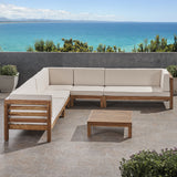 Outdoor 7 Seater Acacia Wood Sectional Sofa Set - NH974803