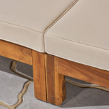 Outdoor V-Shaped Sectional Sofa Set - 5-Seater - Acacia Wood - Outdoor Cushions - NH260703