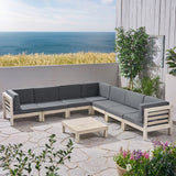 Outdoor 7 Seater Acacia Wood Sectional Sofa Set - NH594803