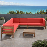 Outdoor 7 Seater Acacia Wood Sectional Sofa Set - NH974803
