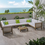Outdoor 9 Seater Acacia Wood Sectional Sofa Set - NH484803